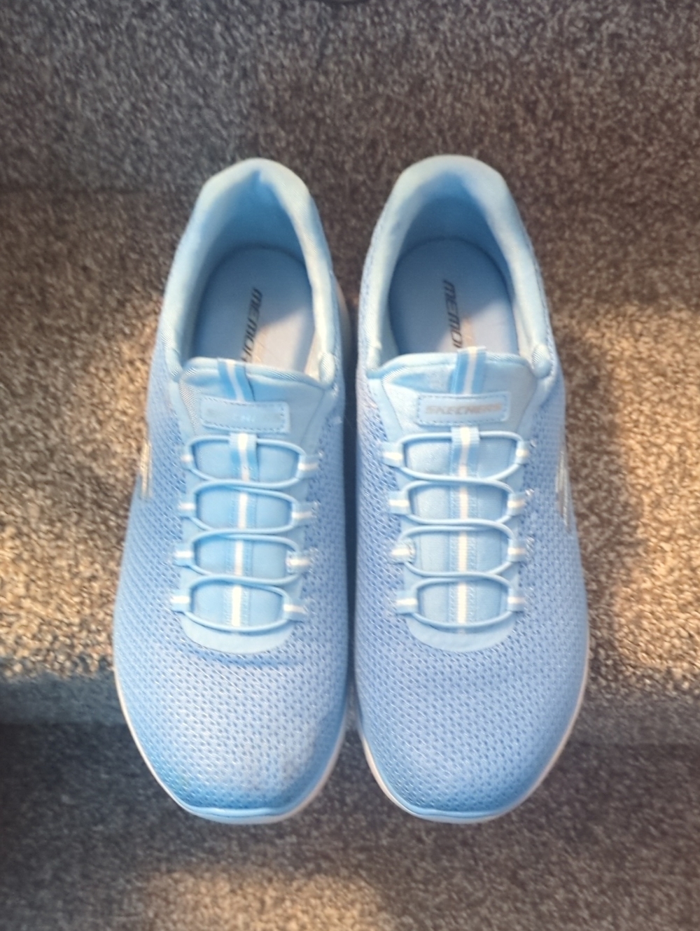 Skechers Slip-On Athletic Sneakers for Women - Light Blue